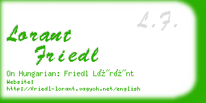 lorant friedl business card